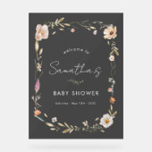 Boho Flower Baby Shower Acrylschild (Vorderseite)