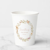 Boho Flower Baby Shower Pappbecher (Vorderseite)