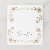 Boho Flower Baby Shower Platzkarte (Außenseite Aufgefaltet)