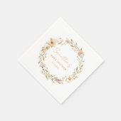 Boho Flower Baby Shower Serviette (Ecke)