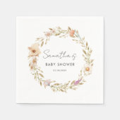 Boho Flower Baby Shower Serviette (Vorderseite)