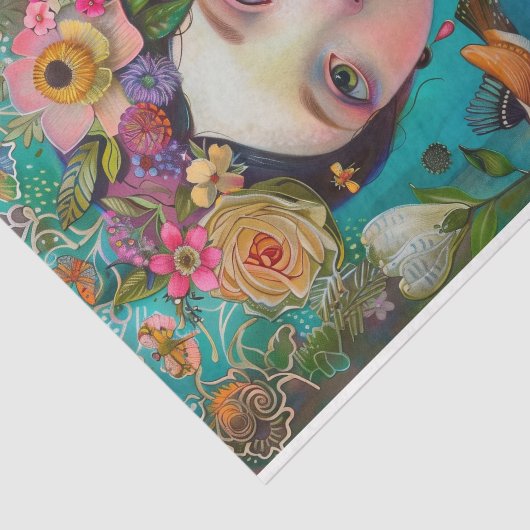 BOHO FLOWER MÄDCHEN DECOUPAGE SEIDENPAPIER (Ausschnitt)