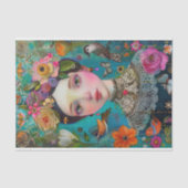 BOHO FLOWER MÄDCHEN DECOUPAGE SEIDENPAPIER (Vorderseite)