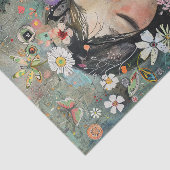 BOHO FLOWER MÄDCHEN DECOUPAGE SEIDENPAPIER (Ausschnitt)