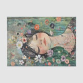 BOHO FLOWER MÄDCHEN DECOUPAGE SEIDENPAPIER (Vorderseite)