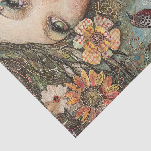 BOHO FLOWER MÄDCHEN DECOUPAGE SEIDENPAPIER (Ausschnitt)