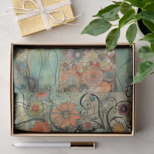 BOHO FLOWER MÄDCHEN DECOUPAGE SEIDENPAPIER (Geschenk)