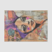 BOHO FLOWER MÄDCHEN DECOUPAGE SEIDENPAPIER (Vorderseite)