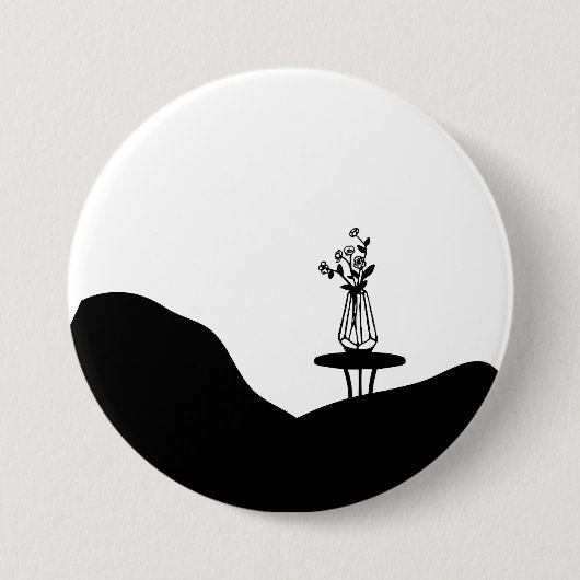Boho Flower pot on table Button (Vorderseite)