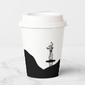 Boho Flower pot on table Pappbecher (Rückseite)