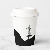 Boho Flower pot on table Pappbecher (Vorderseite)