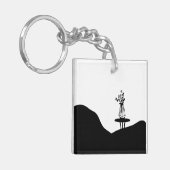 Boho Flower pot on table Schlüsselanhänger (Vorderseite links)