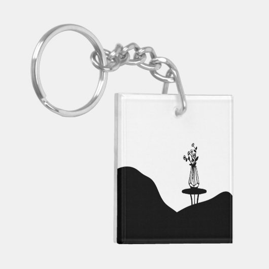 Boho Flower pot on table Schlüsselanhänger (Vorderseite links)