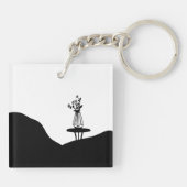 Boho Flower pot on table Schlüsselanhänger (Rückseite)