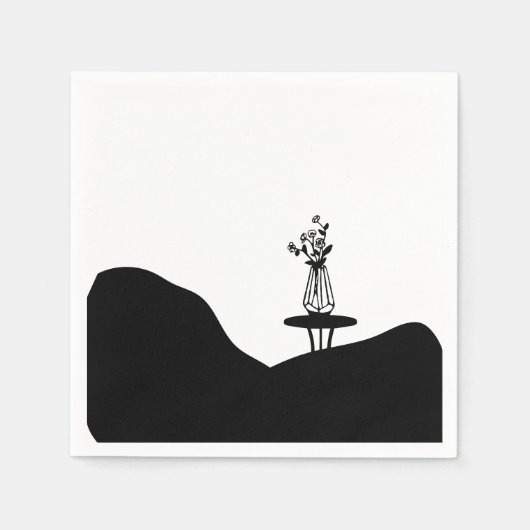 Boho Flower pot on table Serviette (Vorderseite)