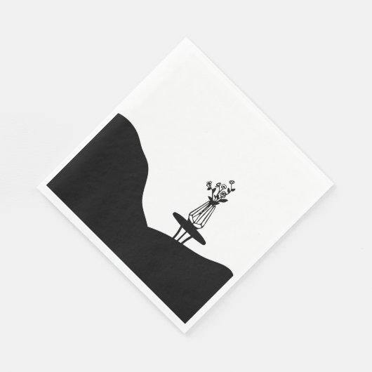 Boho Flower pot on table Serviette (Ecke)