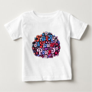 Boho Flower Power Grafik Baby T-shirt