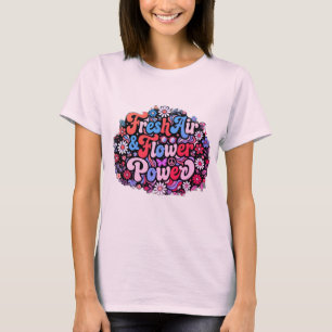 Boho Flower Power Grafik T-Shirt