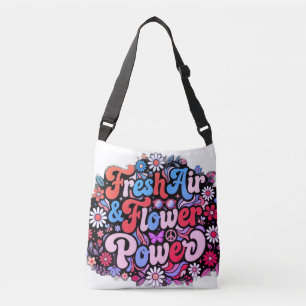 Boho Flower Power Grafik Tragetaschen Mit Langen Trägern