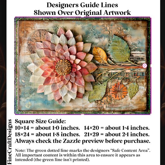 Boho Flower with Artisan Texture DZ9L Decoupage Seidenpapier