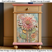Boho Flower with Artisan Texture DZ9R Decoupage Seidenpapier
