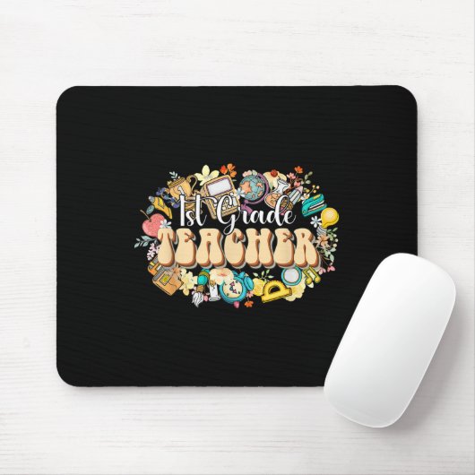 Boho Flowers 1st Grade Teacher Appreciation Back T Mousepad (Mit Mouse)