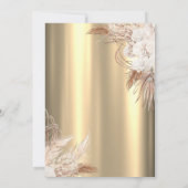 Boho Flowers,Champagne Glass Gold 80th Birthday Einladung (Rückseite)