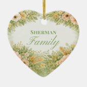 Boho Flowers Familienname Keramik Ornament (Vorne)