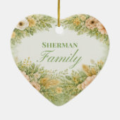 Boho Flowers Familienname Keramik Ornament (Hinten)