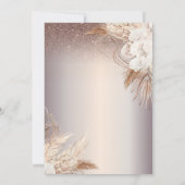 Boho Flowers,String Lights Glitter 80th Birthday Einladung (Rückseite)