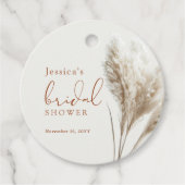 Boho Fluffy Pampas Grass Brautparty Geschenkanhänger (Vorderseite)