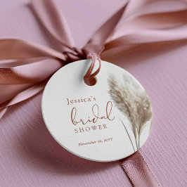 Boho Fluffy Pampas Grass Brautparty Geschenkanhänger