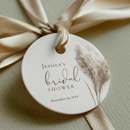 Boho Fluffy Pampas Grass Brautparty Geschenkanhänger