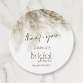 Boho Fluffy Pampas Grass Brautparty Vielen Dank Geschenkanhänger (Vorderseite)