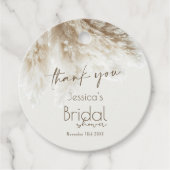 Boho Fluffy Pampas Grass Brautparty Vielen Dank Geschenkanhänger (Vorderseite)