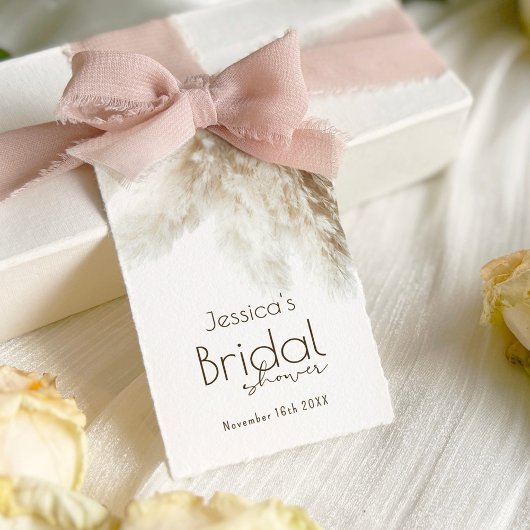 Boho Fluffy Pampas Grass Brautparty Vielen Dank Geschenkanhänger