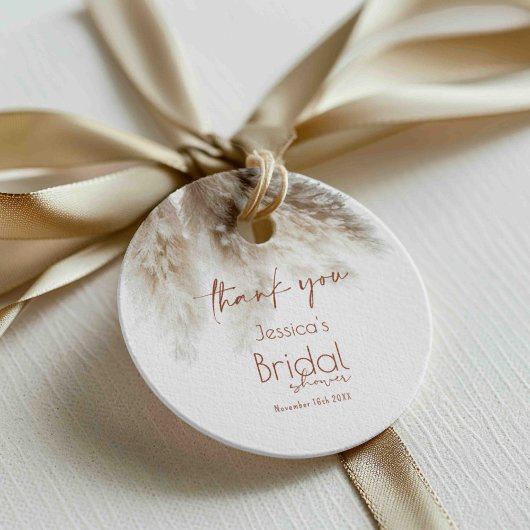 Boho Fluffy Pampas Grass Brautparty Vielen Dank Geschenkanhänger