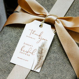 Boho Fluffy Pampas Grass Brautparty Vielen Dank Geschenkanhänger