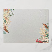 Boho & Foil Save the Date Folie Einladungspostkarte (Rückseite)