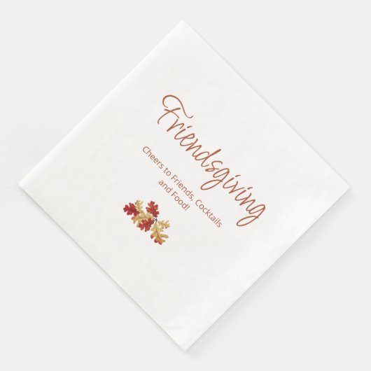 Boho Foliage Friendsgiving Moderner Erntedank Serviette (Ecke)