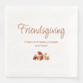 Boho Foliage Friendsgiving Moderner Erntedank Serviette (Vorderseite)