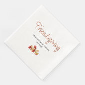 Boho Foliage Friendsgiving Moderner Erntedank Serviette (Ecke)