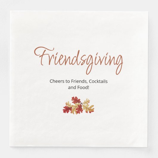 Boho Foliage Friendsgiving Moderner Erntedank Serviette (Vorderseite)
