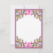 Boho Foliage Hibiskus Kinderdusche Einladung (Rückseite)