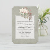 BOHO Foliage Sage Green White Orchid Floral Jungle Einladung (Stehend Vorderseite)
