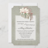 BOHO Foliage Sage Green White Orchid Floral Jungle Einladung (Vorderseite)