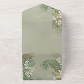 Boho Foliage Tropical Palm Blätter Foto QR Code All In One Einladung (Außenbereich)