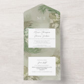 Boho Foliage Tropical Palm Verlass Budget All In One Einladung (Innen Boden)