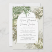 Boho Foliage Watercolor Tropical Palm Blätter Einladung (Vorderseite)