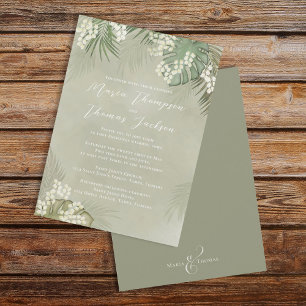 Boho Foliage Watercolor Tropical Palm Blätter Einladung